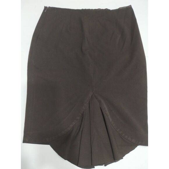 Jared Ross an August Silk Company Women's Brown Pencil Skirt with Ruffle Detail - Picture 1 of 6